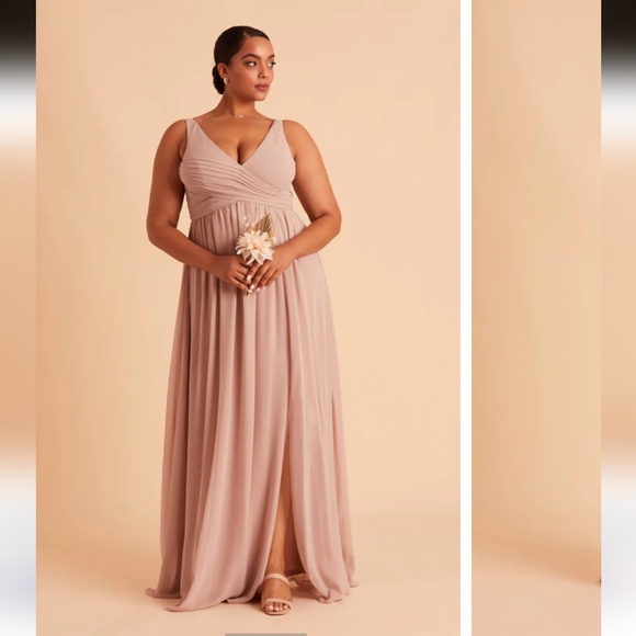 Birdy Grey Laurie Empire Dress Chiffon Taupe- L - Picture 4 of 9